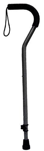 Cane  w/ Tab-Loc Silencer Offset Handle   Silver - QG Med