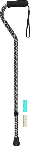 Designer Canes Color Combo Offset Handle Aluminum  Cs/6 - QG Med