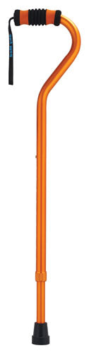 Standard Offset Walking Cane Adjustable Aluminum  Orange - QG Med