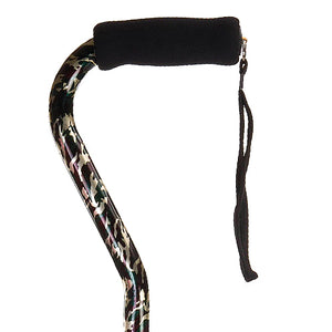 Offset Handle Aluminum Cane Color Black Camo     (Each) - QG Med