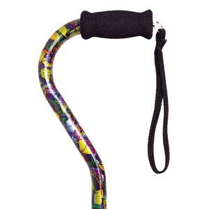 Offset Handle Aluminum Cane Color Butterfly         (Each) - QG Med