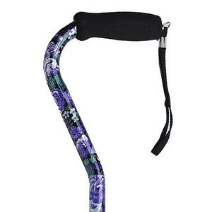 Offset Handle Aluminum Cane Color Mauve Floral      (Each) - QG Med