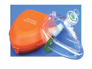 CPR Pocket Mask W/Hard Case & One-Way Valve & O2 Inlet - QG Med