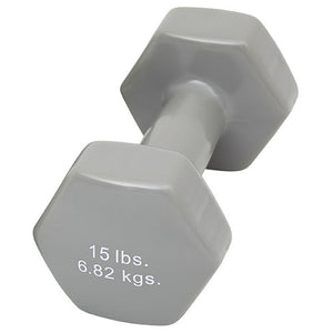 Dumbell Weight Color Vinyl Coated 15 Lb - QG Med