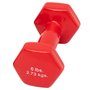 Dumbell Weight Color Vinyl Coated 6 Lb - QG Med