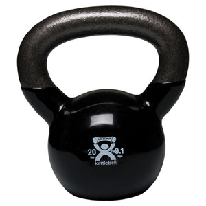 Kettlebell Vinyl Coated Weight Black  20lb  10 - QG Med