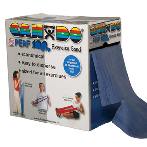 Cando No Latex Exercise Band Blue Heavy 100yd Dispenser Box - QG Med