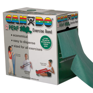 Cando No Latex Exercise Band Green Medium 100yd Dspnser Box - QG Med