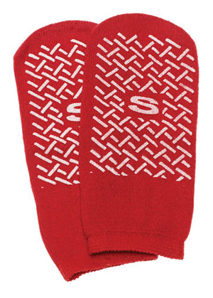 Slipper Socks; Small  Red Pair Child Size 4-6 - QG Med