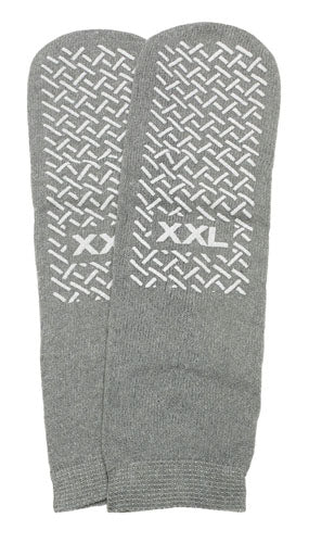 Slipper Socks; XXL Grey Pair Men's 12-13 - QG Med