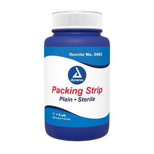 Packing Strips Plain Gauze 1 x5 Yds  (1 Strip/Bottle) - QG Med