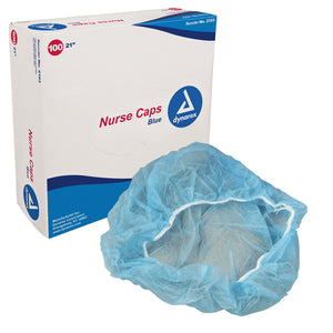 Surgical Caps Blue 21  Bx/100 - QG Med