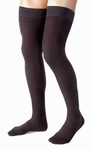 Jobst for Men 15 -20 Thigh Hi Ribbed Black Large - QG Med