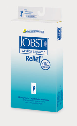 Jobst Relief  20-30 Thigh-Hi Beige Large Closed-toe - QG Med