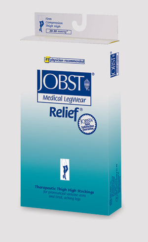 Jobst Relief 20-30 Thigh-Hi Beige Large  Silicone Band - QG Med