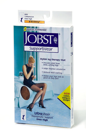 Jobst  Ultrasheer 8-15 Knee-Hi Silky Beige  7-9 Shoe Size - QG Med