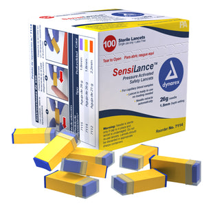 Pressure Activated Lancets 26g 1.8mm Yellow (Bx/100) - QG Med