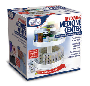 Revolving Medicine Center w/31Daily Pill Compartments - QG Med