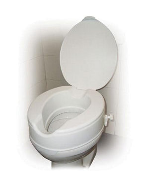 Raised Toilet Seat w/Lid 4  Savannah-style  Retail - QG Med