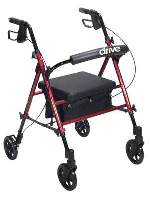 Rollator Aluminum w/Adj. Seat Height  Red - QG Med