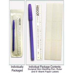 Skin Marking Pen w/ 9 Labels & 6  Flxble Ruler Sterile - QG Med