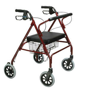 Rollator Oversize With Loop Bk Red Bariatric Steel(10215RD-1) - QG Med