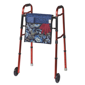 Quilted Walker Bag  Blue Print Double-Sided 15.5 x6.5 x 1.5 - QG Med