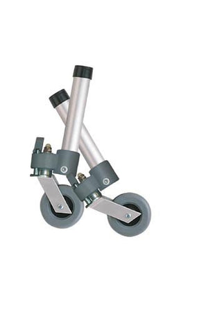 Comb. Swivel/Fixed Wheels 3  w/Lock and Rear Glides (pr) - QG Med