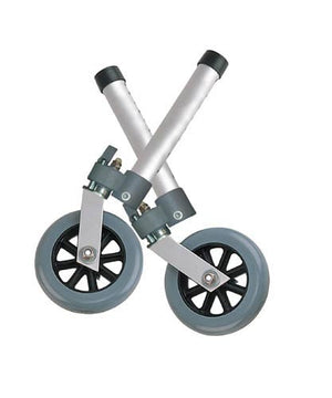 Comb. Swivel/Fixed Wheels 5  w/Lock & Rear Glides (pr) - QG Med