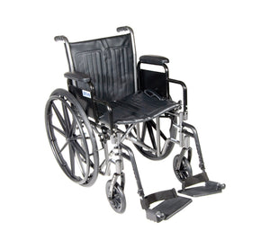 Wheelchair  Fixed Arms 18  S/A F/Rests Dual Axle K1/K2 - QG Med