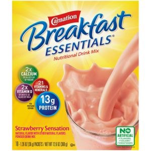 Carnation Breakfast Essentials Powder 1.26Oz Strawberry 6 Boxes/CS 60 Packets/CS