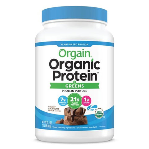 Organic Protein + Greens Powder Plant Based Chocolate Fudge 31.1 OZ