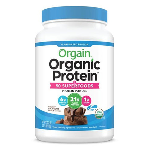 Organic Protein + 50 Superfoods Powder Plant Based Chocolate Fudge 32.3 OZ