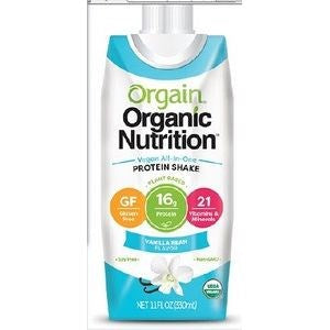 Orgain Vegan Nutritional Shake 11 Oz Vanilla Bean 12/CS Singles