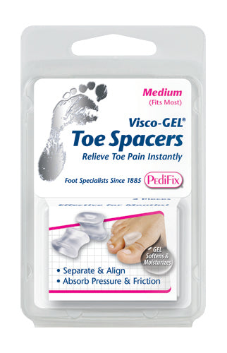 Visco-Gel Toe Spacer Pack of 2 Large for Bunion Relief