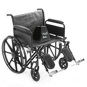 Proactive Titus 22" Heavy Duty Wheelchair w/ Removable Desk Arms w/ Elevating Leg Rests w/500lb  WCK722DAELR - QG Med