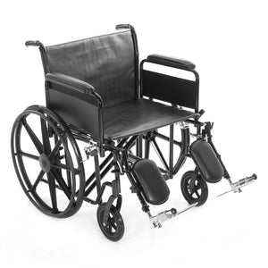 Proactive Titus 22" Heavy Duty Wheelchair w/ Removable Desk Arms w/Swing Away Foot Rests w/500lb  WCK722DASF - QG Med