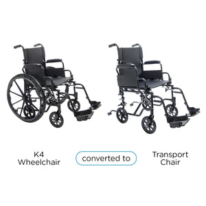 Proactive Medical Protekt Cambria 16" Wheelchair/Transport Chair Combo, Desk Arms w/ Swing Away Foot - QG Med