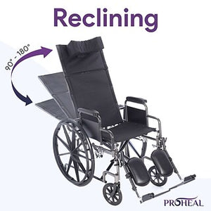 Proactive 16" Reclining Wheelchair w/ Removable Desk Arms w/ Rear Anti-Tippers w/ ELR WCRC16DAELR - QG Med