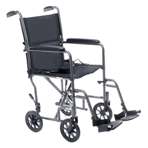 Proactive Astra Transport Chair 17" Silver Vein 250lb Wt-Cap. w/ Nylon Seat TC17 - QG Med