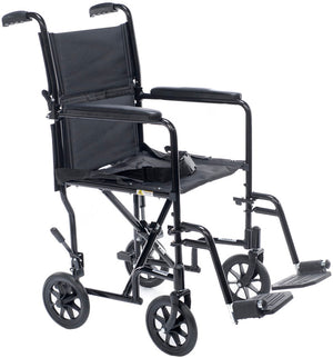 Proactive Medical Astra Transport Chair  Blue 17" Silver Vein 250lb Wt-Cap. w/ Nylon Seat - QG Med