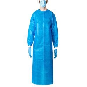 Isolation Gown Level 2 25Gsm 100/CS Pp Non-Woven w/ Pe Coating 15Gsm Pe