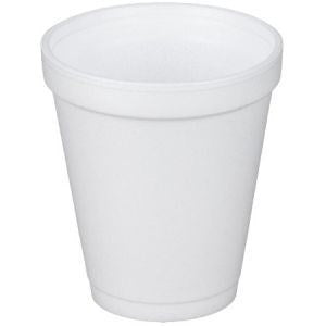 Drinking Cup 8 Oz. White Styrofoam Disposable 1000/CS