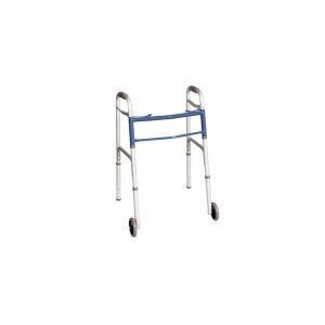 Carex Double Paddle Folding Walker w/ 5" Wheels And Glides