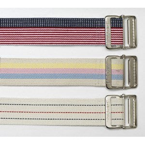 Gait Belt Bariatric 72" Cotton Metal Buckle Pinstripe