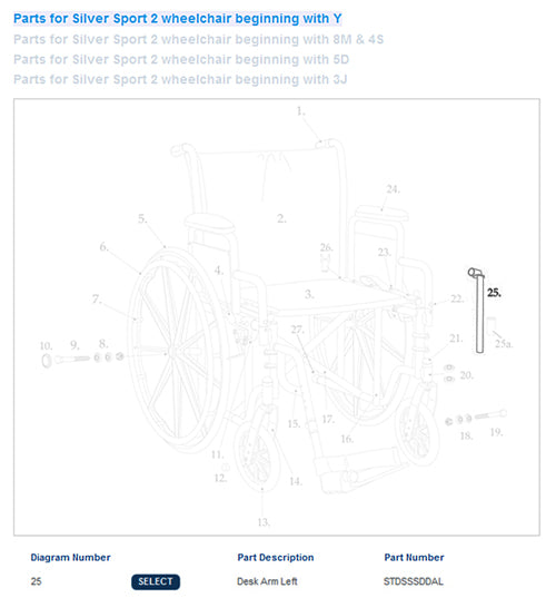 Desk Arm Assembly For Drive Silver Sport Left 1ea Component